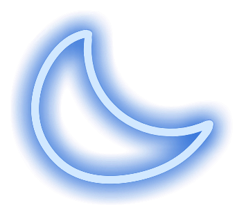 blue neon moon doodle